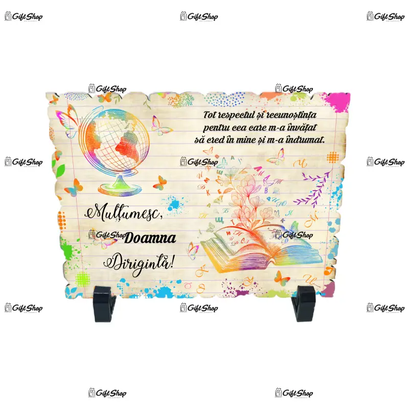 Multumesc doamna diriginta, placheta cu mesaj